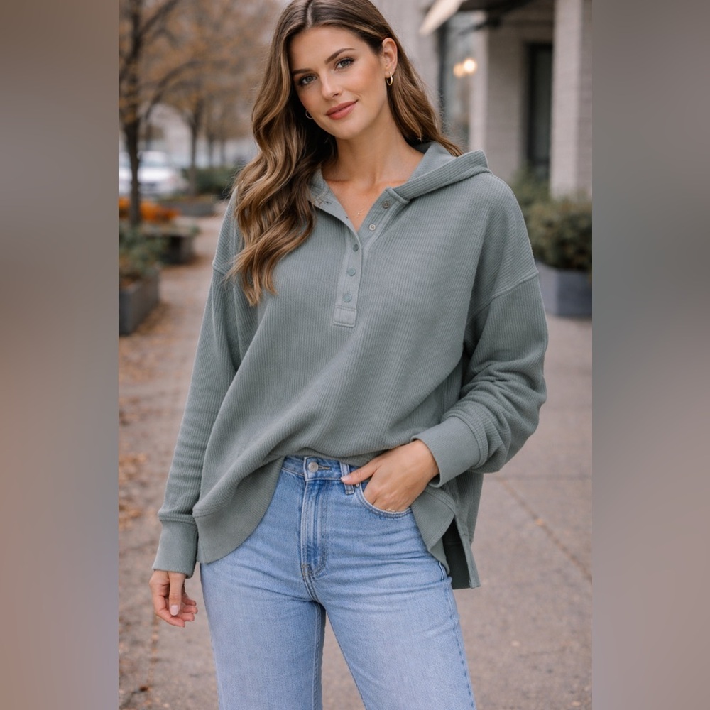 Aerie Sage Green Hoodie Sweatshirt